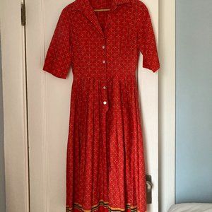Vintage 1950's Cotton Shirt Waist Betty Crocker style dress Size M